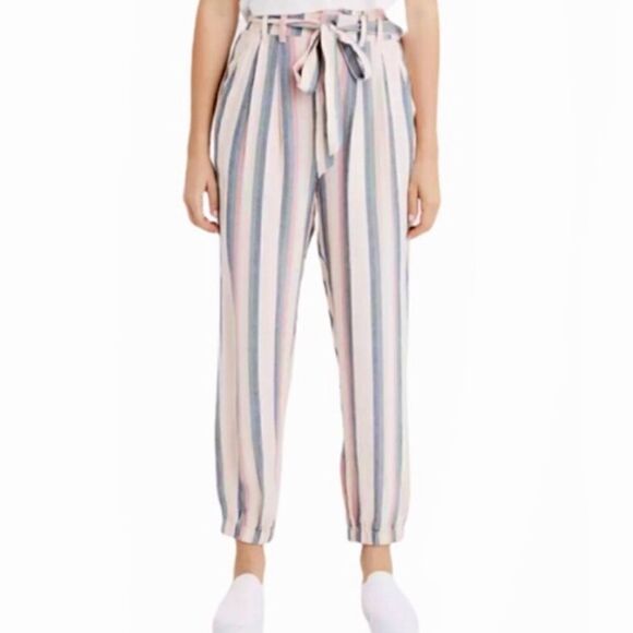 American Eagle pastel stripe paper bag pants | Size Small - Picture 1 of 8